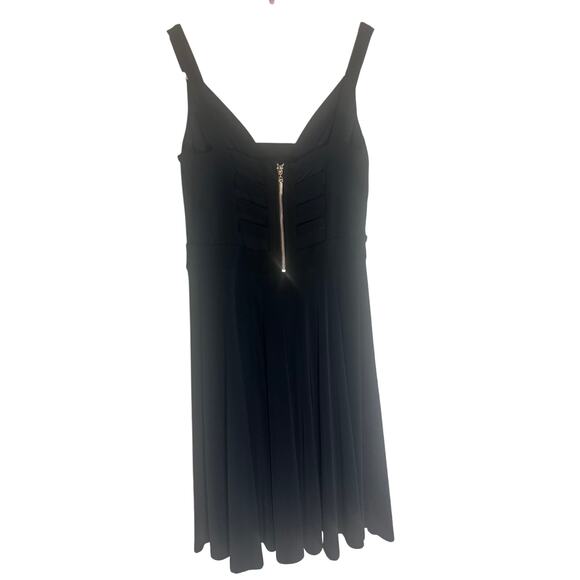 Joseph Ribkoff Black Sleeveless Fit & Flare Dress Women's 8 Elegant Zipper Back - Picture 9 of 10